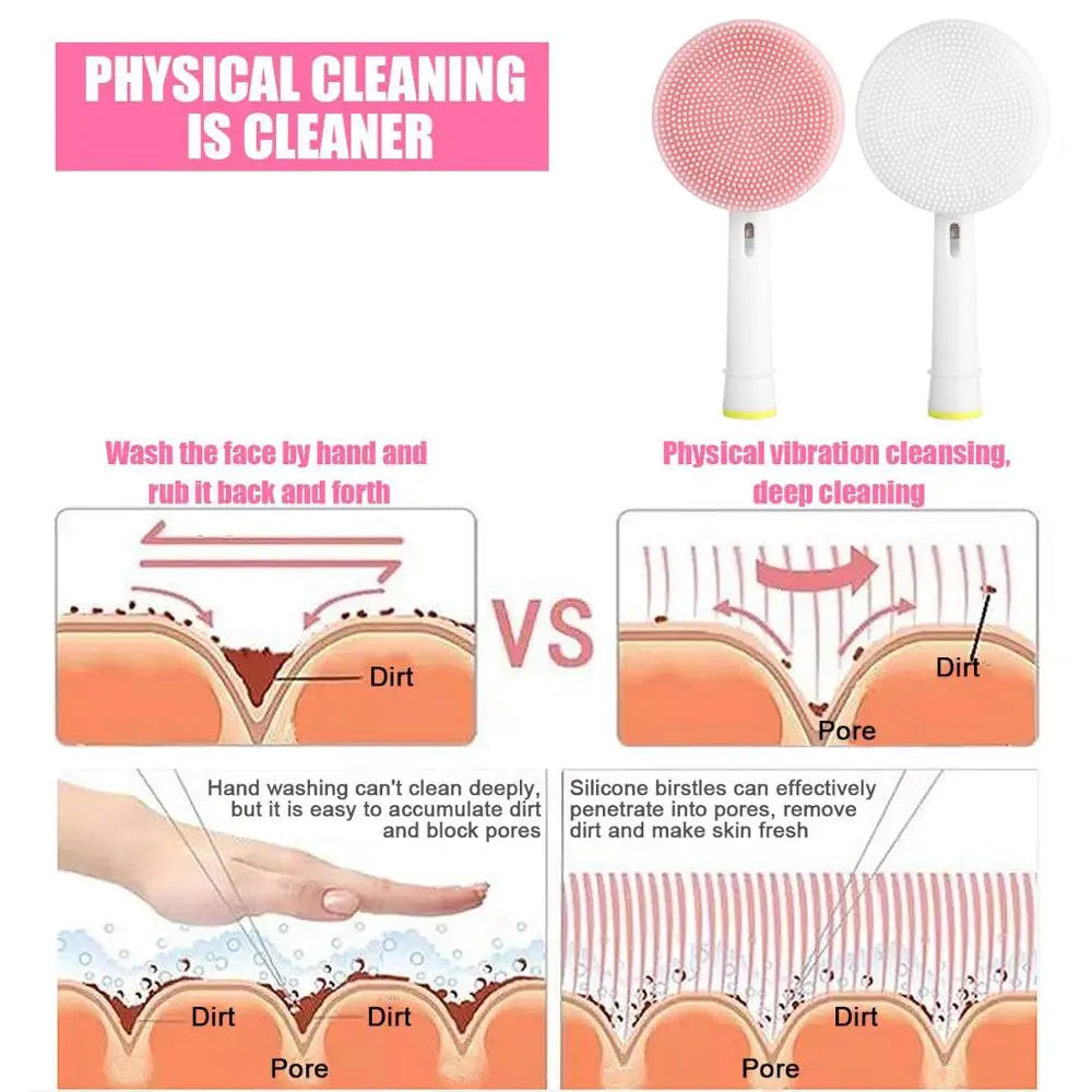 Facial Brush Head For Braun Oral b Vitality Triumph D12 D16 D20 D34 Electric Toothbrush Head Silicone Facial Cleansing Brush