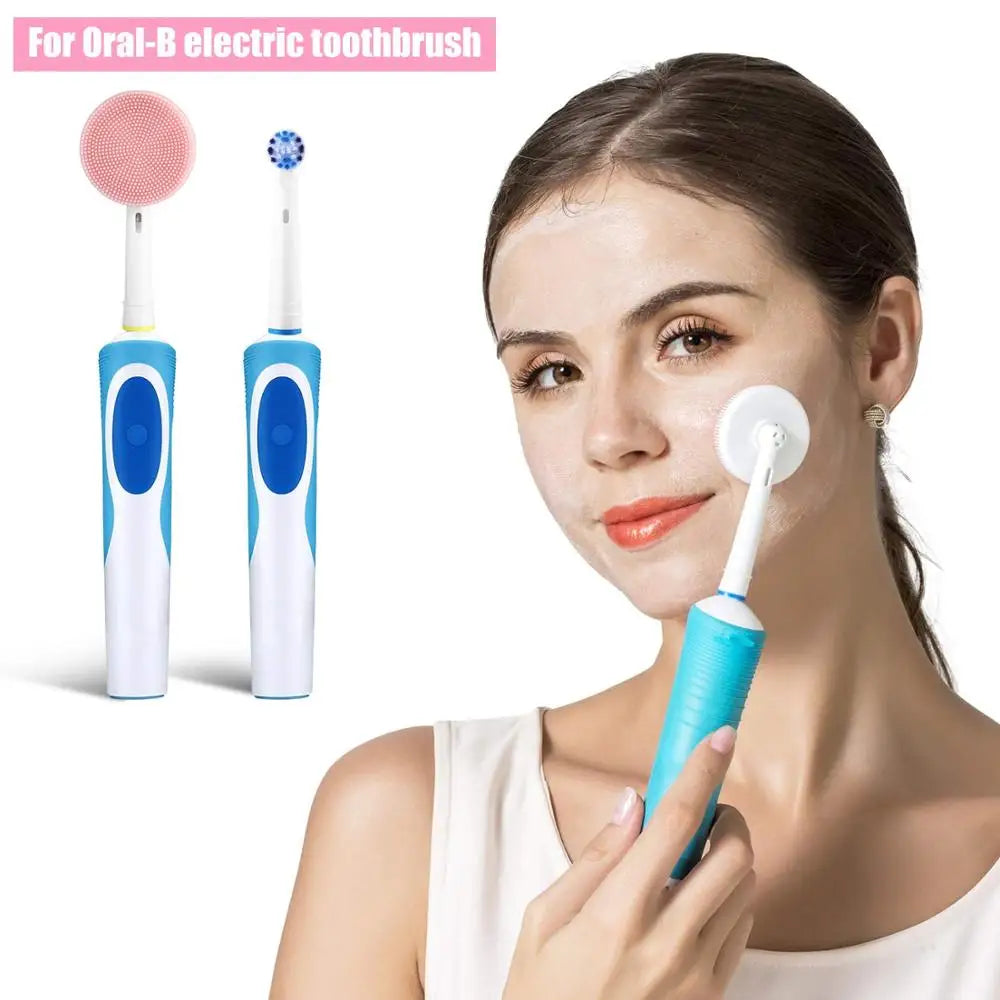 Facial Brush Head For Braun Oral b Vitality Triumph D12 D16 D20 D34 Electric Toothbrush Head Silicone Facial Cleansing Brush