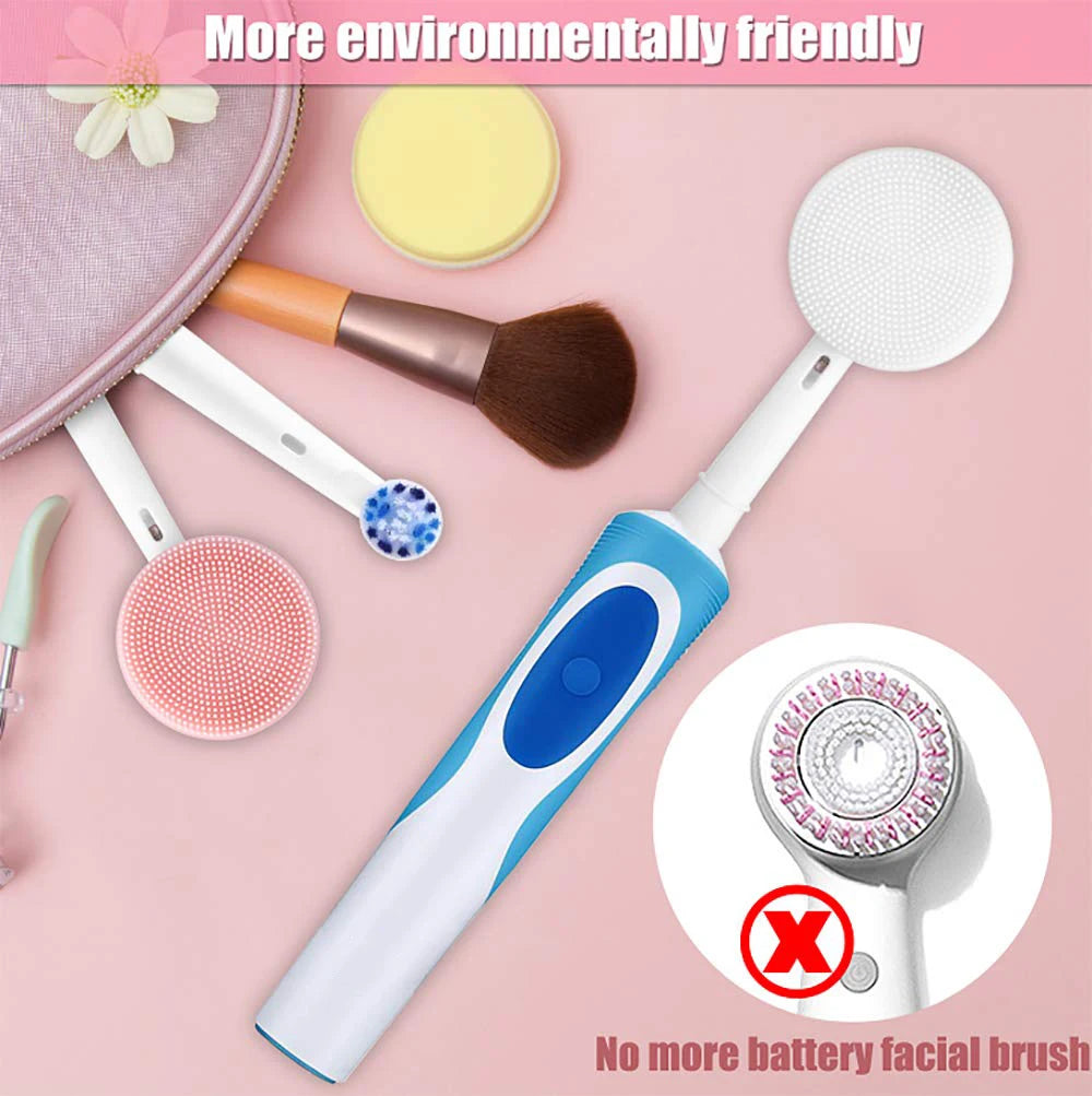 Facial Brush Head For Braun Oral b Vitality Triumph D12 D16 D20 D34 Electric Toothbrush Head Silicone Facial Cleansing Brush