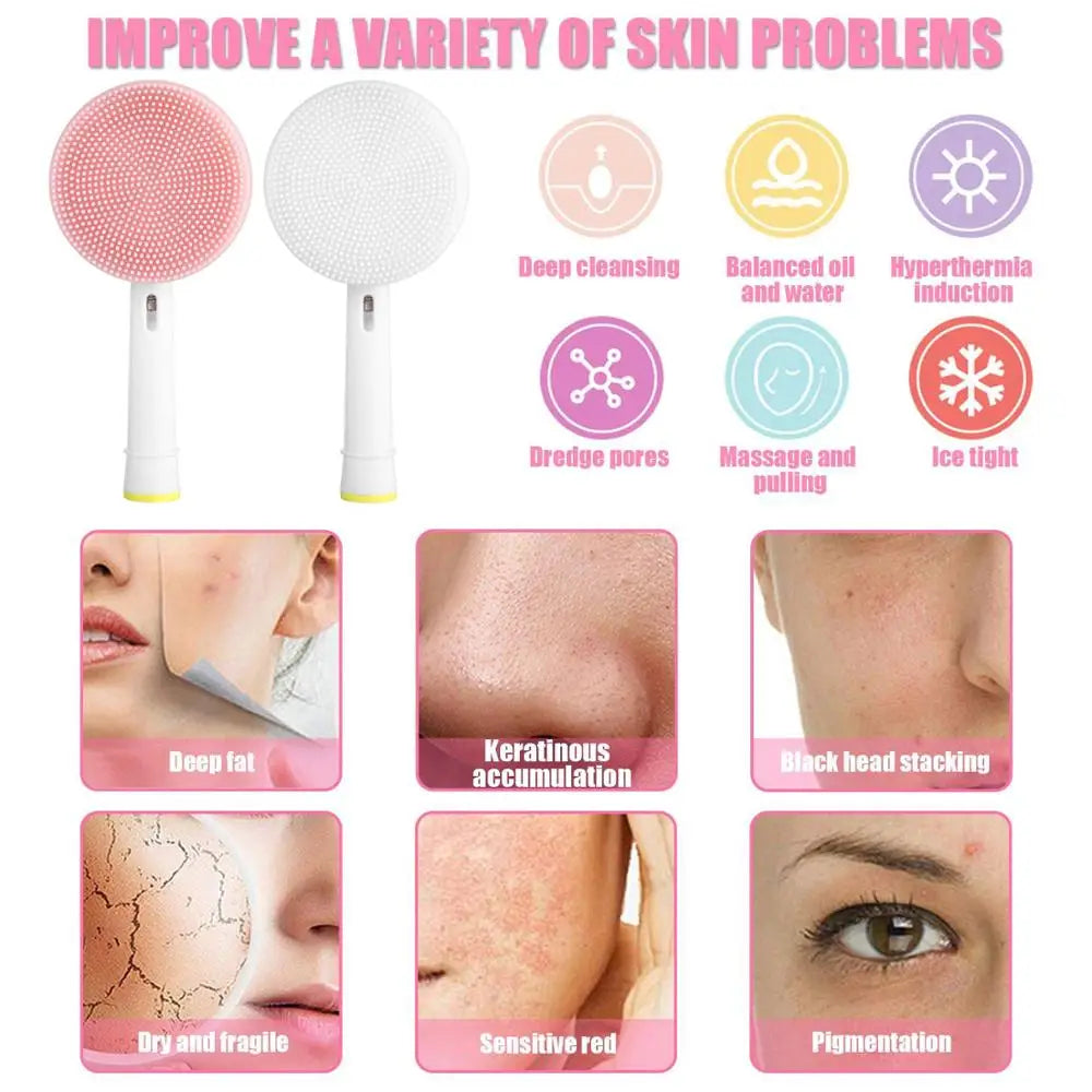Facial Brush Head For Braun Oral b Vitality Triumph D12 D16 D20 D34 Electric Toothbrush Head Silicone Facial Cleansing Brush